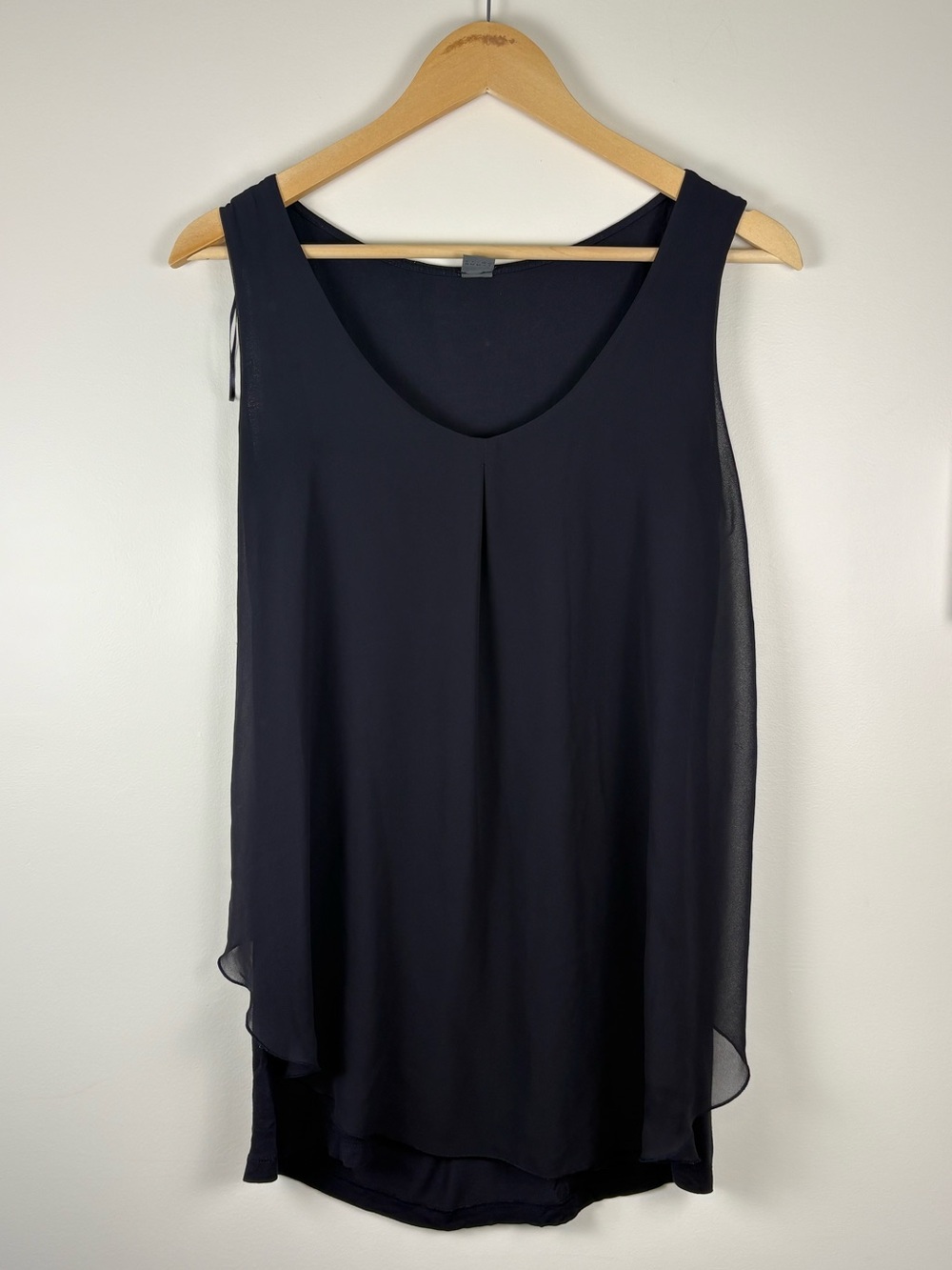 s.Oliver Black Label Women’s Black Layered Chiffon Tank Top Sleeveless Size 8